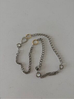 J. Jansen Wearable Art Necklace Silver Gold Tone Crystal